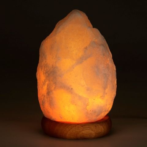 Salzkristall-Leuchte mit LED und Farbwechsel-Modus orange